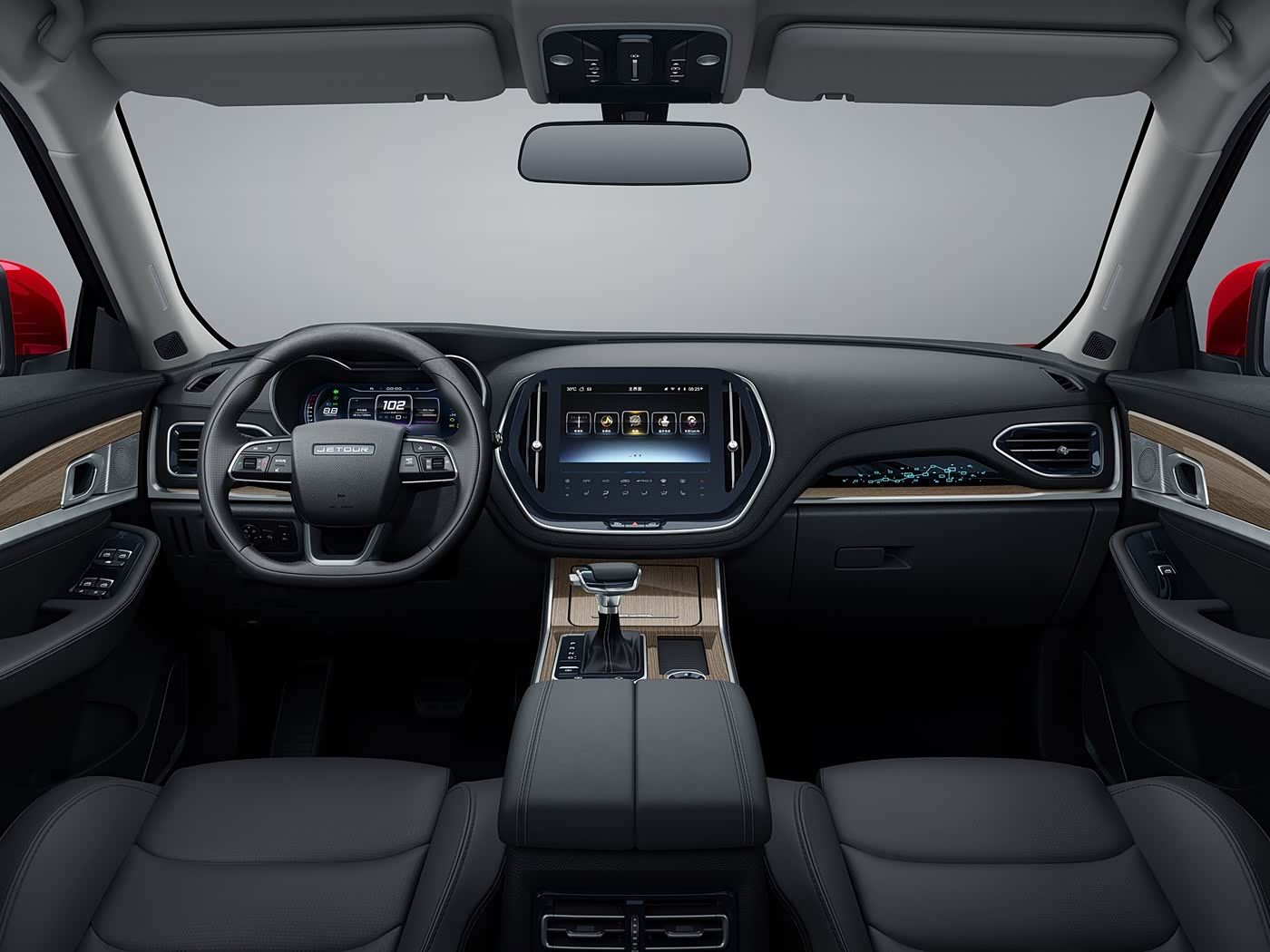 Jetour X70 2026 interior showing dashboard and synthetic leather seats.jpg