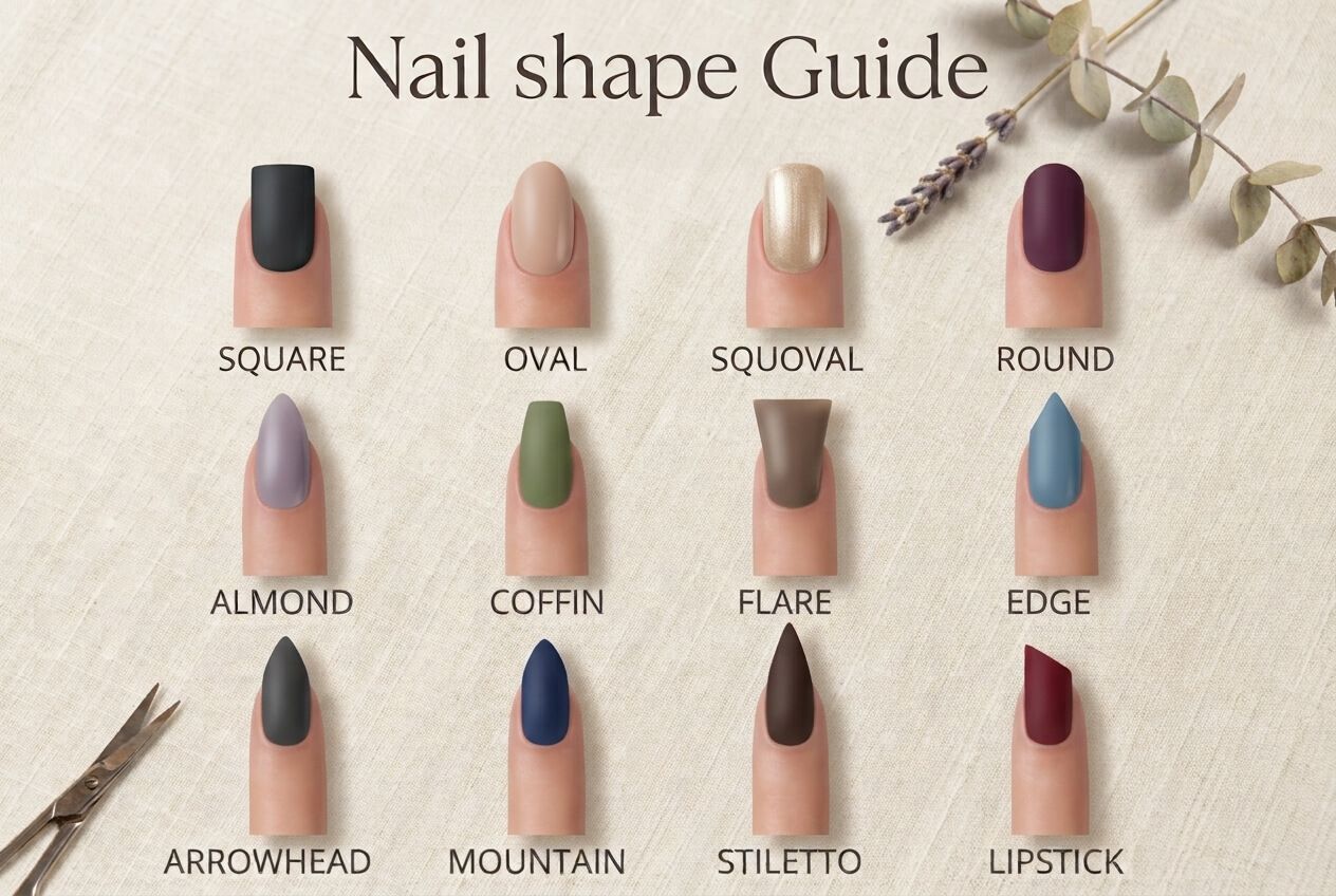 Nail Shape Chart: 10 Shapes Explained & How to Choose